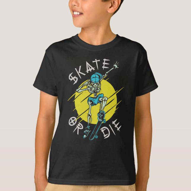 Camiseta Esqueleto Skatista Morra de Skate ou Morra (Frente)