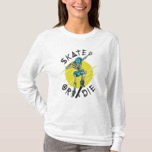 Camiseta Esqueleto Skatista Morra Skatando