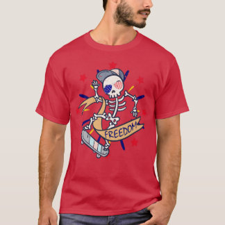 Camiseta Esqueleto Skeletons Engraçado Skeletons Skateboar