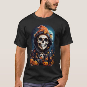 Camiseta Esqueleto Spooky com Mau Pumpkins