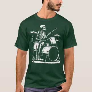 Camiseta esqueleto toca tambor