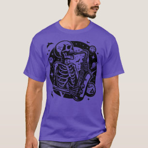 Camiseta esqueleto tocando saxofone 1