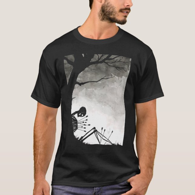 Camiseta Esqueleto Triste Roupas Estéticas Escuras Roupas G (Frente)