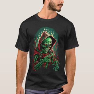 Camiseta Esqueleto Verde Morte Morta Morta Mortal Oculta Es