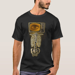 Camiseta Esqueleto Weirdcore Cabeça de TV Cosplay Radiologi