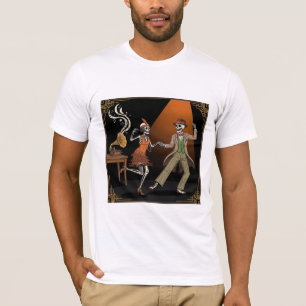 Camiseta Esqueletos dançantes da Era do Jazz dos anos 20