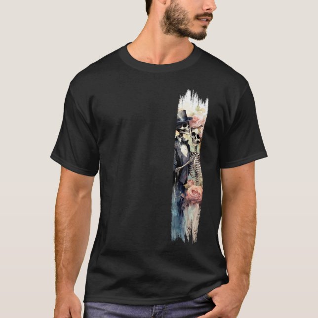 Camiseta Esqueletos do Amor Eterno - Pintor Brushaft (Frente)