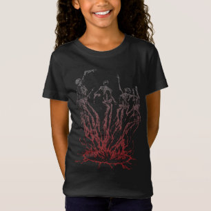 Camiseta Esqueletos Erguendo-se das Chamas