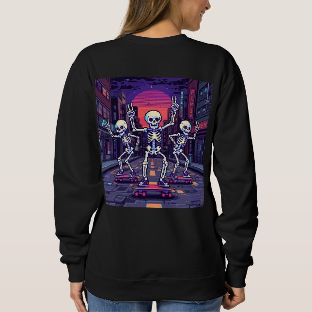 Camiseta Esqueletos Legais No Designo De Estilo Vaporwave D (Verso)