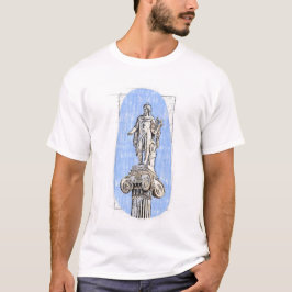 Camiseta Esquema de aquarela da estátua de Apollon