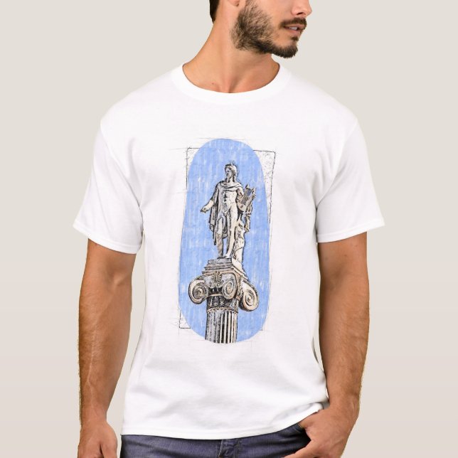 Camiseta Esquema de aquarela da estátua de Apollon (Frente)