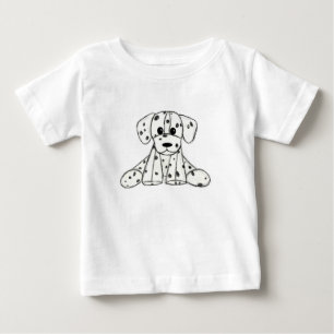 Camiseta Esquema de desenho de cão empalhado Dalmático pret