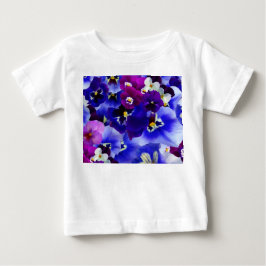 Camiseta Esquema de Flor Azul