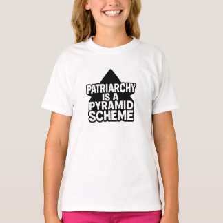Camiseta Esquema de Pirâmide Anti-Patriarcado em Preto e Br