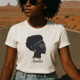 Camiseta Esquema de Rapariga Orgulhosa Afro História Negra 