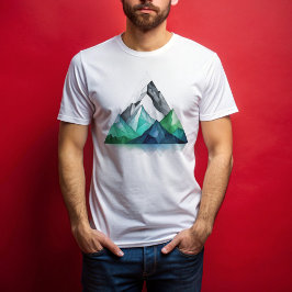 Camiseta Esquema de uma triangular geométrica de montanha
