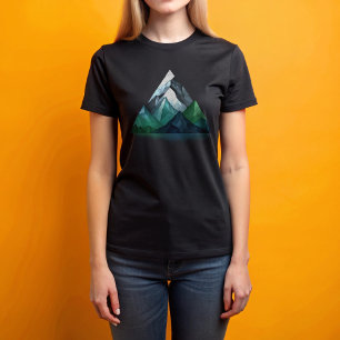 Camiseta Esquema de uma triangular geométrica de montanha
