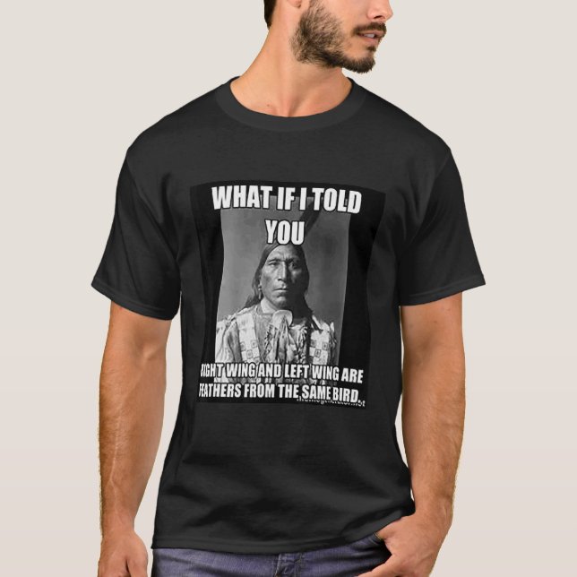 Camiseta Esquerda à direita à mesma pássaro nativo american (Frente)