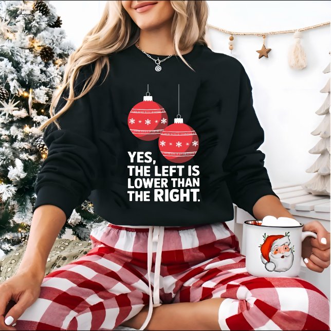 Camiseta Esquerda é Mais Baixa que Direita Natal Divertido (Criador carregado)