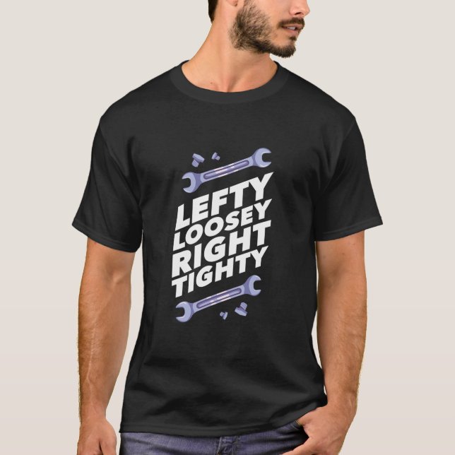 Camiseta Esquerda Loosey Righight Workshop Cote Engraçado (Frente)