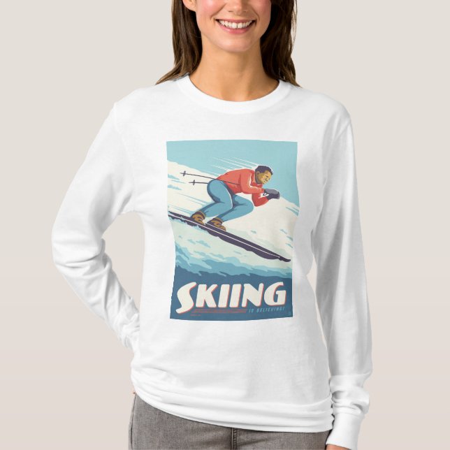 Camiseta Esqui Acredita Na Impressão (Frente)