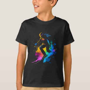 Camiseta Esqui alpino de esportes de inverno Tinta esquia d