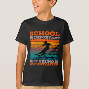 Camiseta Esqui alpino retrô de Descida de escola secundária