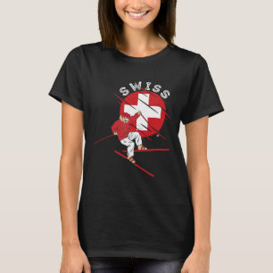 Camiseta Esqui Alpino Suíço Schweiz Raízes Bandeira da Suíç