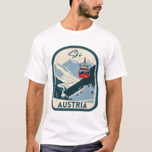 Camiseta Esqui Áustria Estilo de Imagem Retroativa Estilo A