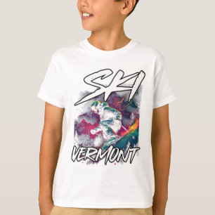 Camiseta Esqui Aventura de Esqui em Declive em Vermont Esqu