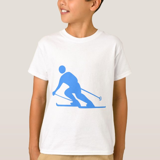 Camiseta Esqui - Azul bebê (Frente)