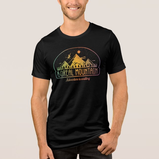 Camiseta Esqui da Montanha Retroativa (Frente)