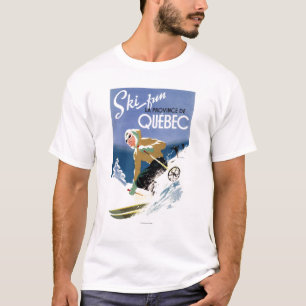 Camiseta Esqui da mulher - poster inglês e francês