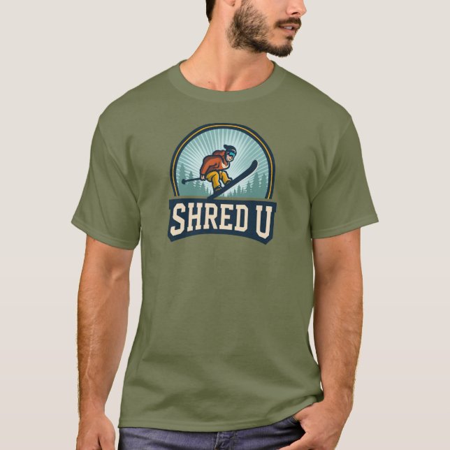 Camiseta Esqui da Universidade Shred (Frente)