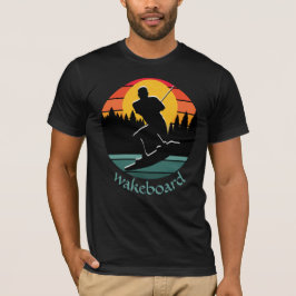 Camiseta Esqui De Água A Bordo Esportes Retro Laranja