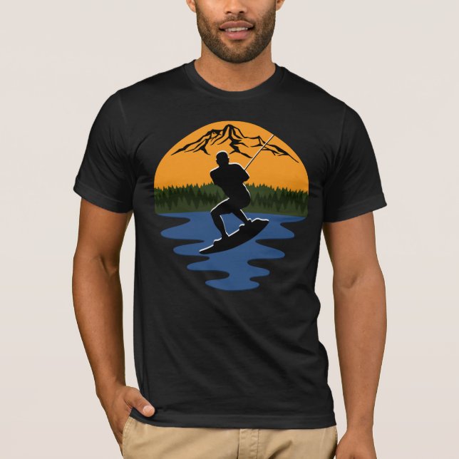 Camiseta Esqui de água de bordo Esporte Laranja Sunset (Frente)