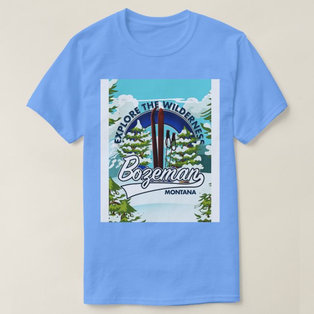 Camiseta esqui de Bozeman Montana (Frente do Design)
