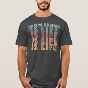 Camiseta Esqui De Neve É Palavras De Cor Retroativas Da Vid