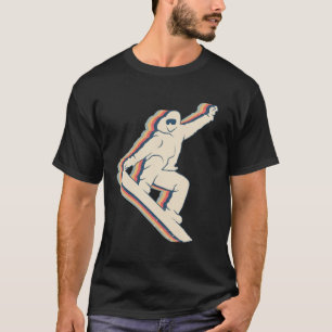 Camiseta Esqui de Neve Snowboard Esquiador de Neve Arte Ret