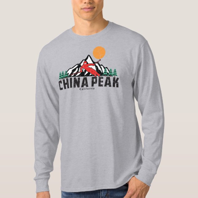 Camiseta Esqui de Pico da China Retro (Frente)