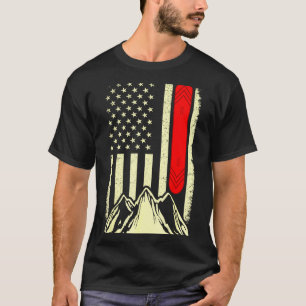 Camiseta Esqui de snowboard bandeira americana