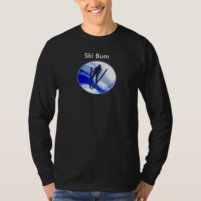 Camiseta Esqui e flocos de neve (Frente)