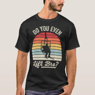Camiseta Esqui Elevador Divertido Irmão Retro Esqui Vintage