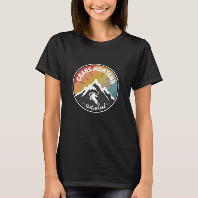 Camiseta Esqui Em Crans Montana - Suiça (Frente)