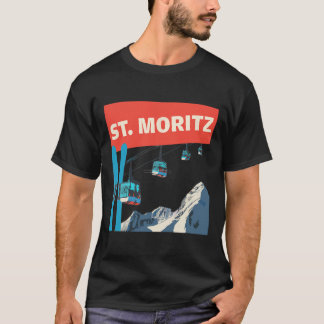Camiseta Esqui em St. Moritz - Retro Esqui St. Moritz