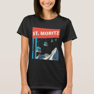 Camiseta Esqui em St. Moritz - Retro St. Moritz Ski 