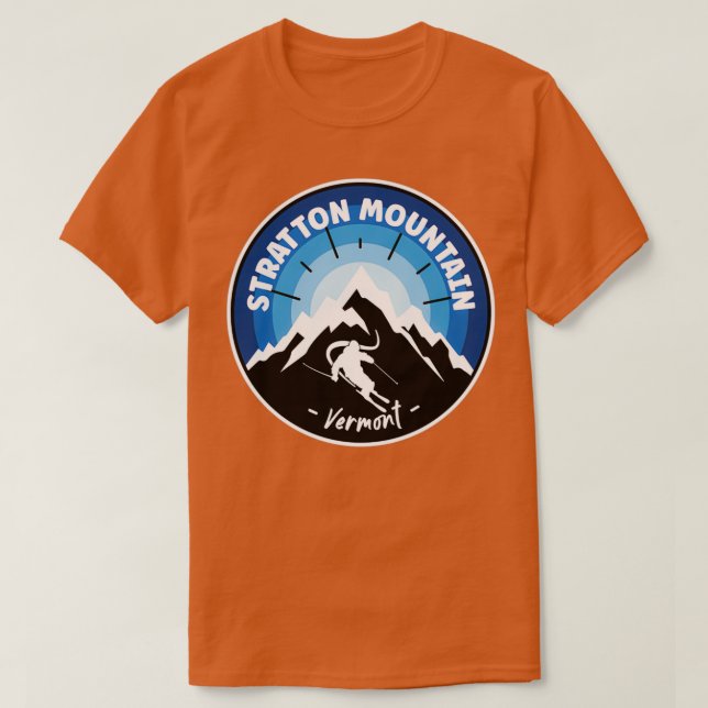 Camiseta Esqui Em Stratton Mountain Vermont Blue (Frente do Design)