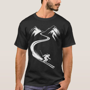 Camiseta Esqui Esporte de Inverno Esquiador
