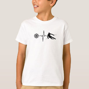 Camiseta Esqui - Esqui Frequência Cardíaca Presente para Es