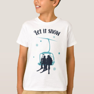 Camiseta Esqui Esquiador Esqui Retro Inverno Deixe Nevar Na
